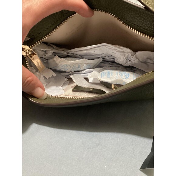 Kate Spade Shoulder Bag Womens Olive Green Small Pebbled Leather Julia New Tags - Picture 6 of 9